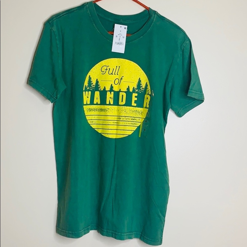 Mighty Fine | Green Full Of Wander Tee Shirt NWT | Casual Super Soft Unisex Top